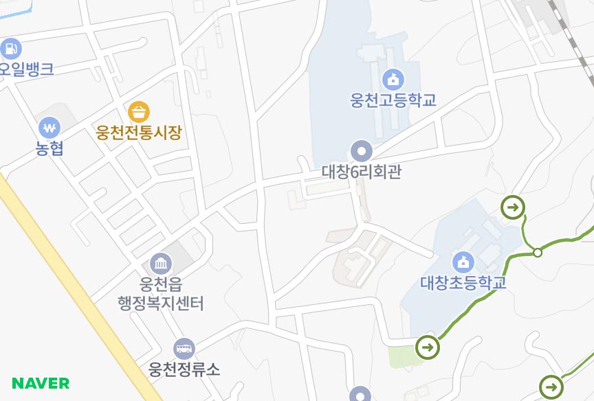 충청남도 보령시 웅천읍 대창리 웅천읍 대창리웅천읍유창EL아파트2차 위치·실거래 시세 지도