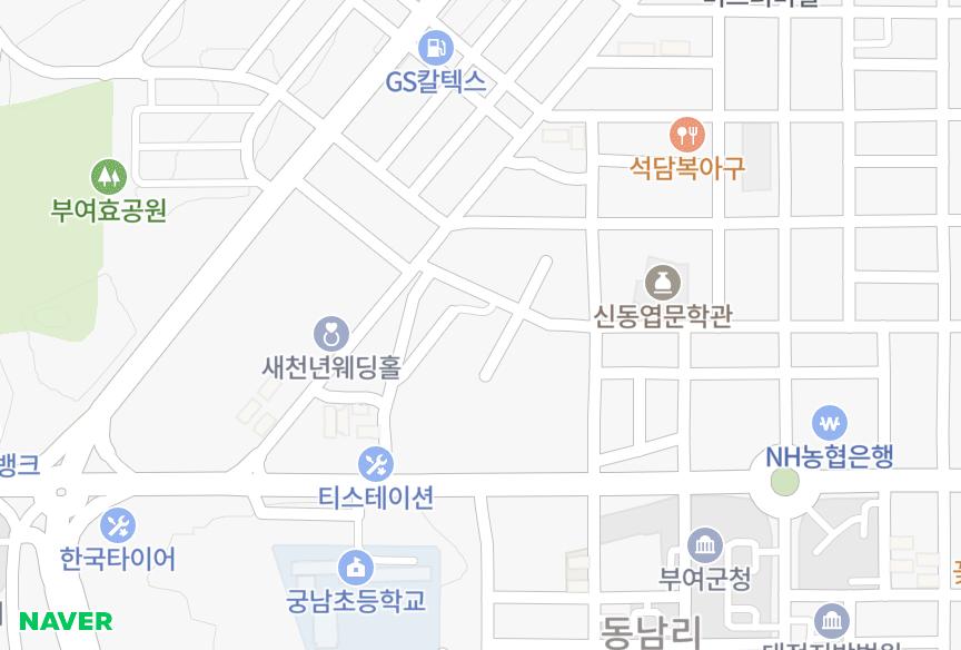 충청남도 부여군 부여읍 동남리 삼진빌라트 위치·실거래 시세 지도