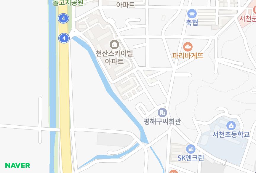 충청남도 서천군 서천읍 사곡리 천산스카이빌 위치·실거래 시세 지도