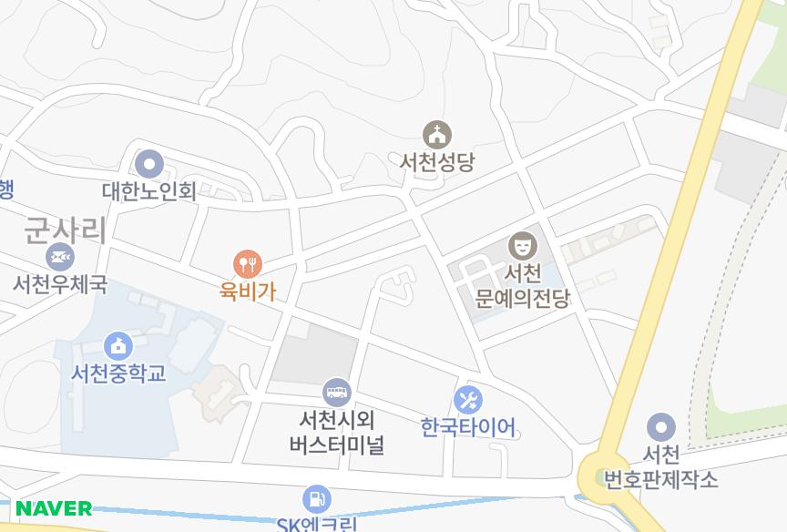 충청남도 서천군 서천읍 군사리 정안빌라 위치·실거래 시세 지도