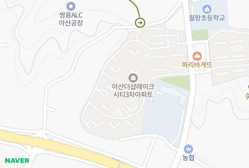 충청남도 아산시 음봉면 동암리 아산더샵레이크시티3차 위치·실거래 시세 지도
