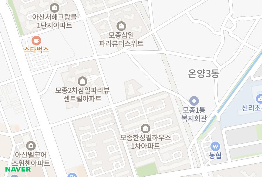 충청남도 아산시 모종동 모종한성하우시스 위치·실거래 시세 지도