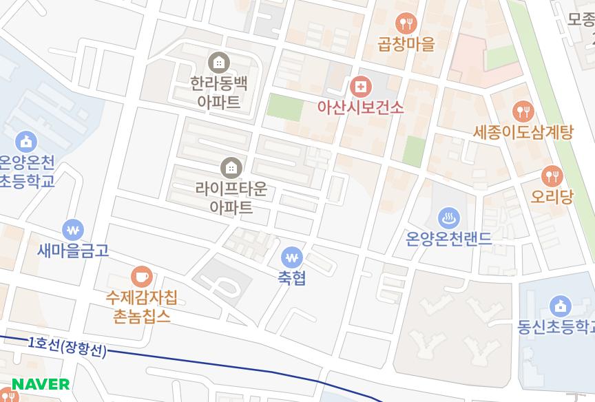 충청남도 아산시 모종동 신정 위치·실거래 시세 지도