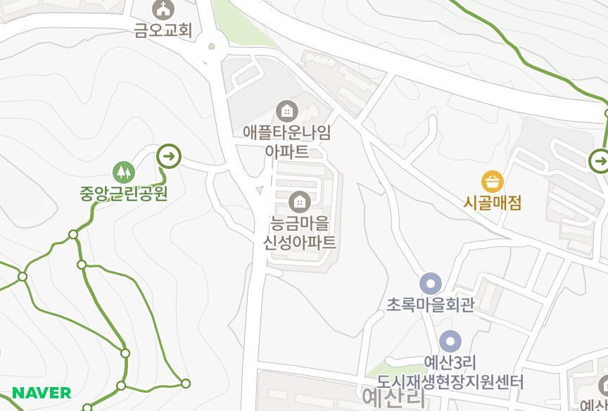 충청남도 예산군 예산읍 예산리 능금마을신성 위치·실거래 시세 지도