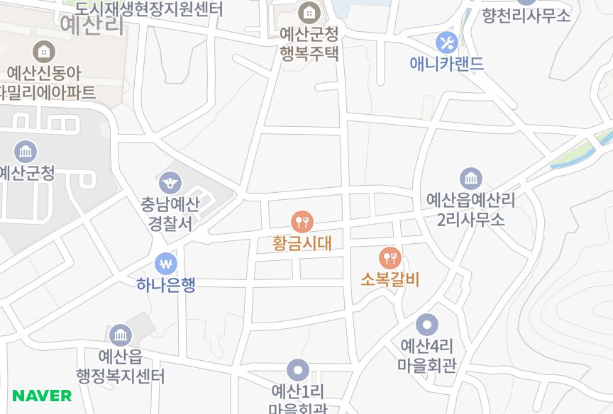 충청남도 예산군 예산읍 예산리 예산읍 예산리우송팰리스2차 위치·실거래 시세 지도