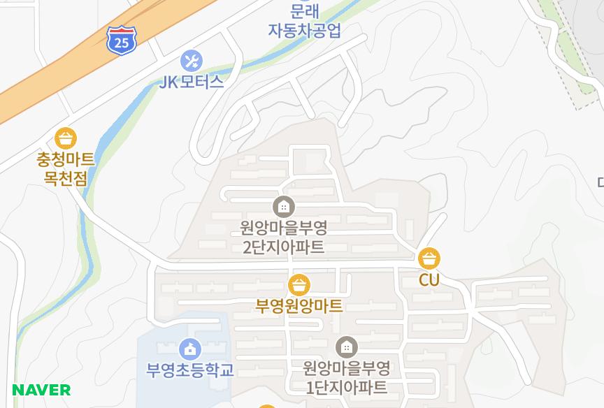 충청남도 천안시 동남구 목천읍 삼성리 원앙마을부영2단지 위치·실거래 시세 지도