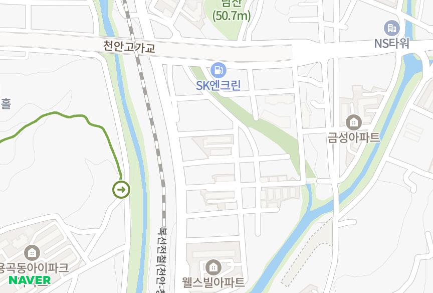 충청남도 천안시 동남구 다가동 국민 위치·실거래 시세 지도