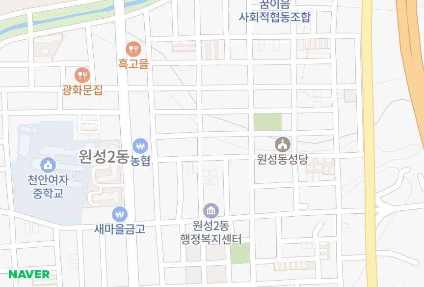 충청남도 천안시 동남구 원성동 영웅 위치·실거래 시세 지도