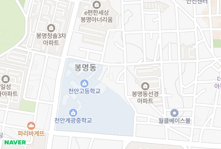 충청남도 천안시 동남구 봉명동 세정 위치·실거래 시세 지도