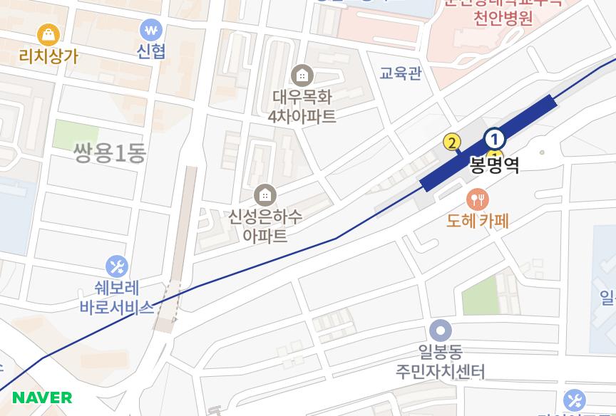 충청남도 천안시 동남구 쌍용동 대우장미 위치·실거래 시세 지도