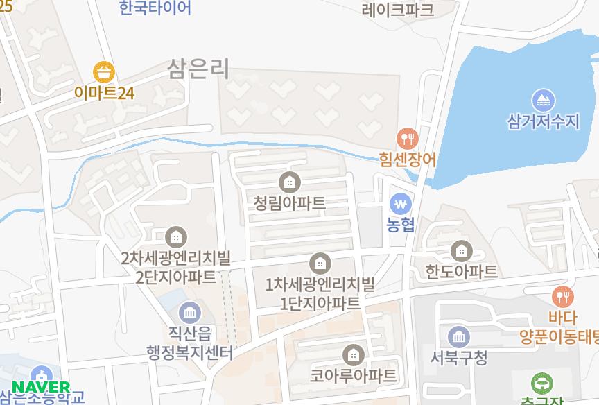 충청남도 천안시 서북구 직산읍 삼은리 청림 위치·실거래 시세 지도