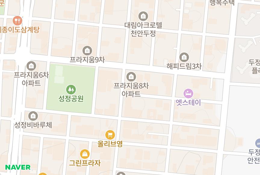 충청남도 천안시 서북구 성정동 하이스타운3차 위치·실거래 시세 지도