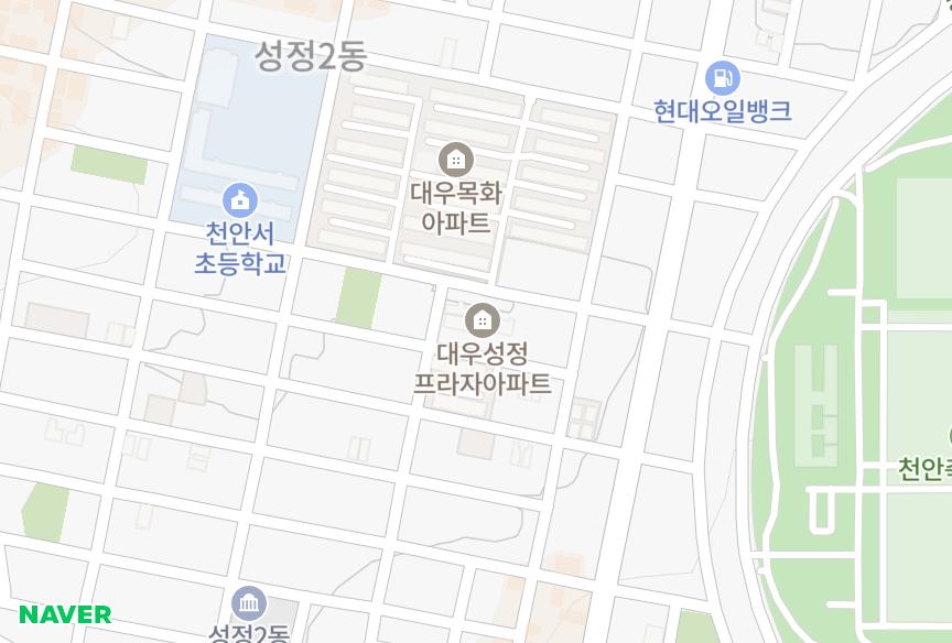 충청남도 천안시 서북구 성정동 대우성정프라자 위치·실거래 시세 지도