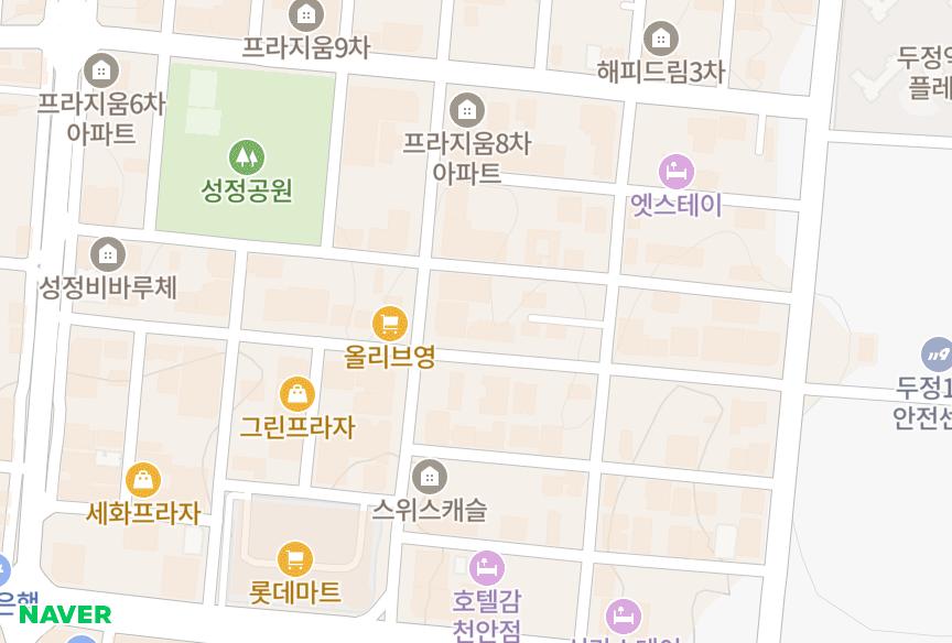 충청남도 천안시 서북구 성정동 엔젤펠리스 위치·실거래 시세 지도