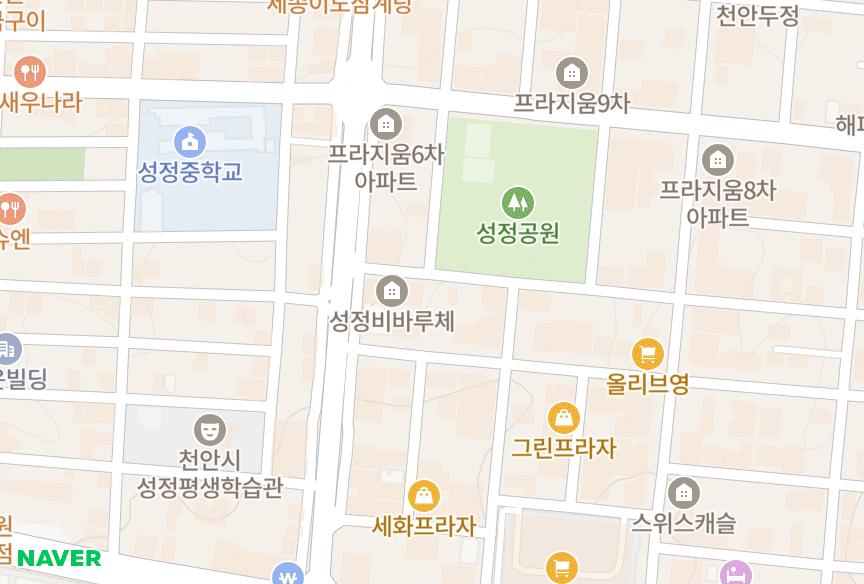 충청남도 천안시 서북구 성정동 골든브릿지 위치·실거래 시세 지도