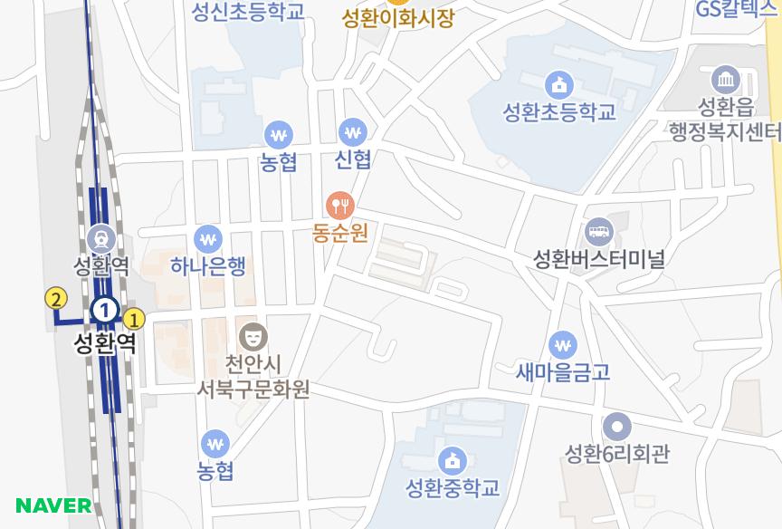 충청남도 천안시 서북구 성환읍 성환리 조양 위치·실거래 시세 지도