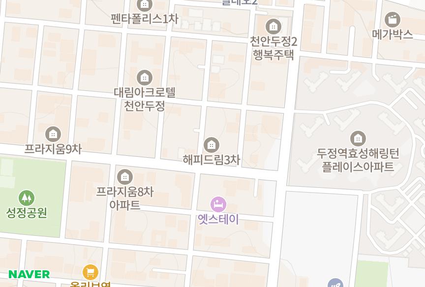 충청남도 천안시 서북구 두정동 해피드림3차 위치·실거래 시세 지도