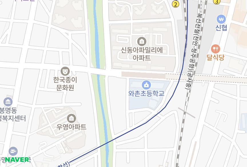 충청남도 천안시 서북구 와촌동 천안신성미소시티 위치·실거래 시세 지도