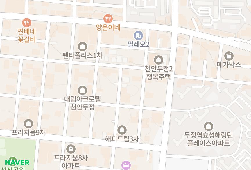 충청남도 천안시 서북구 두정동 서울highvillⅠ 위치·실거래 시세 지도