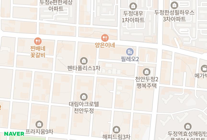 충청남도 천안시 서북구 두정동 라사리아 위치·실거래 시세 지도