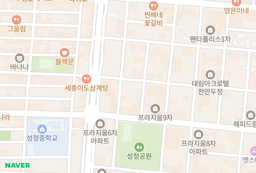 충청남도 천안시 서북구 두정동 오렌지빌 위치·실거래 시세 지도
