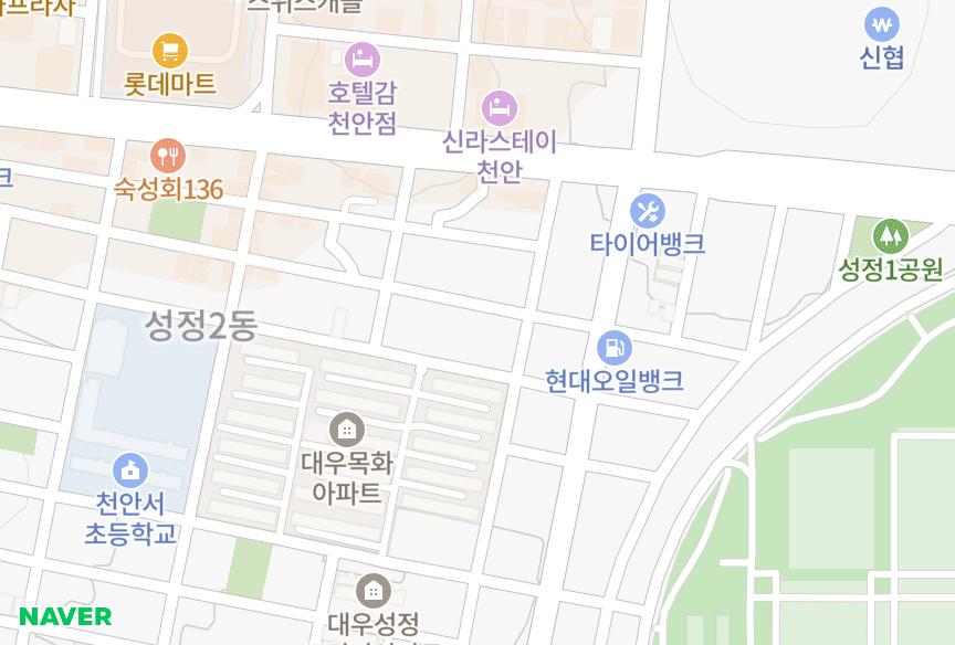 충청남도 천안시 서북구 성정동 지정마을 위치·실거래 시세 지도