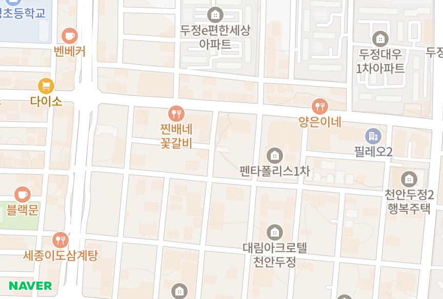 충청남도 천안시 서북구 두정동 모던타워 위치·실거래 시세 지도