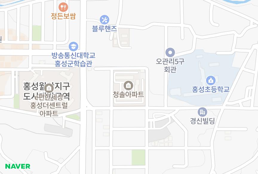 충청남도 홍성군 홍성읍 오관리 홍성미림청솔 위치·실거래 시세 지도