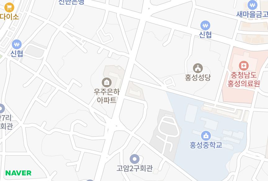 충청남도 홍성군 홍성읍 오관리 우주은하아파트(B동) 위치·실거래 시세 지도