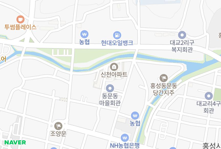 충청남도 홍성군 홍성읍 오관리 신천 위치·실거래 시세 지도