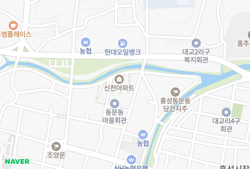 충청남도 홍성군 홍성읍 오관리 신천가동 위치·실거래 시세 지도