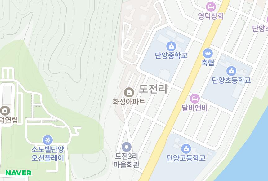 충청북도 단양군 단양읍 도전리 화성 위치·실거래 시세 지도