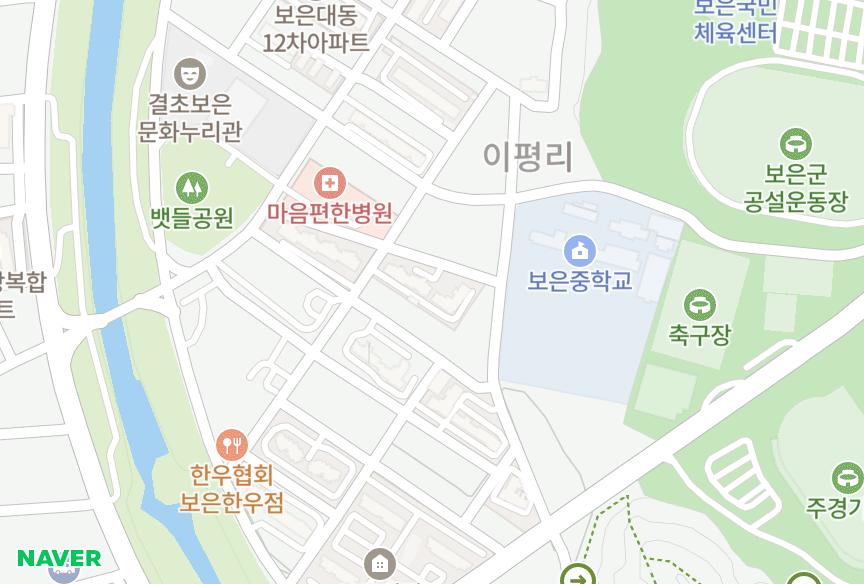 충청북도 보은군 보은읍 이평리 예지리츠빌1차 위치·실거래 시세 지도