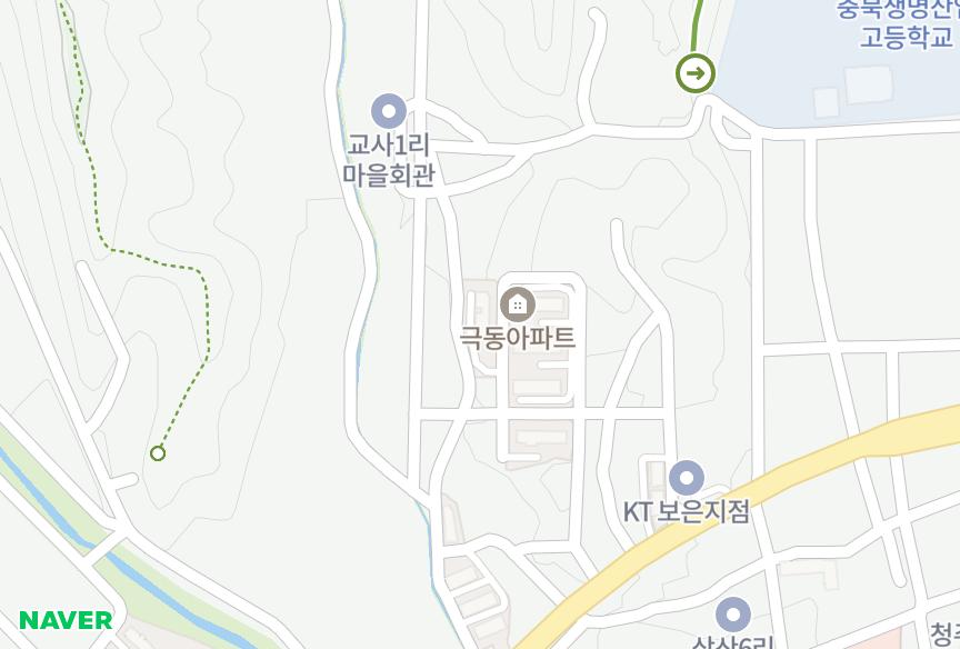 충청북도 보은군 보은읍 교사리 에스엠 위치·실거래 시세 지도