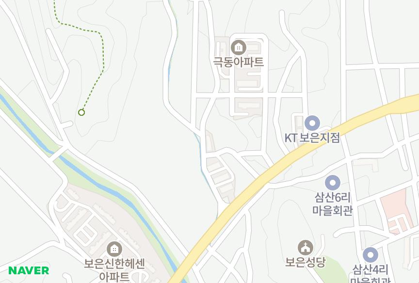 충청북도 보은군 보은읍 교사리 그린 위치·실거래 시세 지도