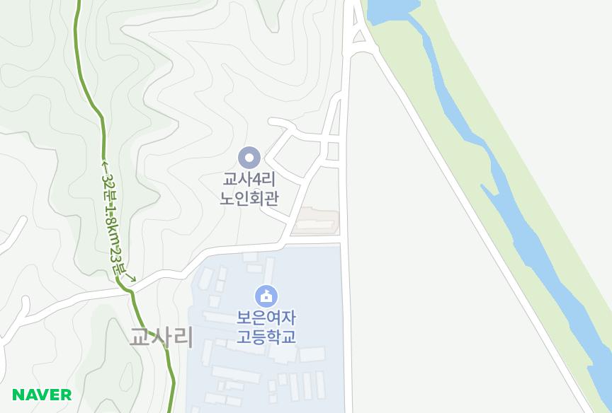 충청북도 보은군 보은읍 교사리 동진 위치·실거래 시세 지도