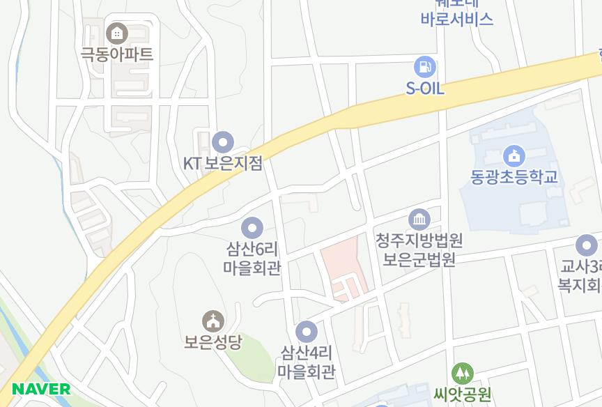 충청북도 보은군 보은읍 삼산리 진화 위치·실거래 시세 지도