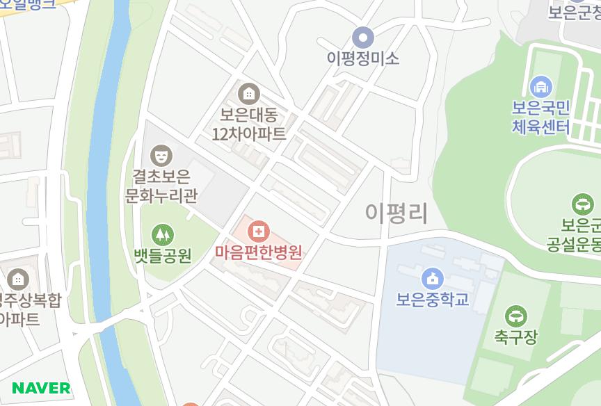 충청북도 보은군 보은읍 이평리 예지웰프라임2차 위치·실거래 시세 지도
