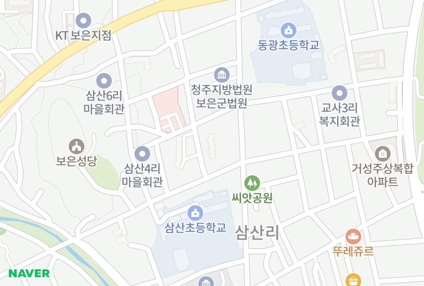 충청북도 보은군 보은읍 삼산리 대신리치빌1차 위치·실거래 시세 지도