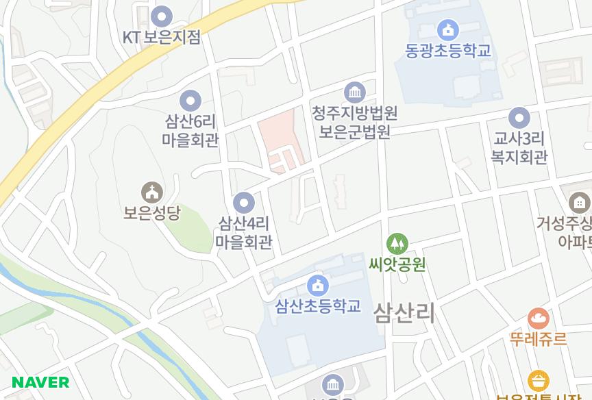 충청북도 보은군 보은읍 삼산리 대림 위치·실거래 시세 지도