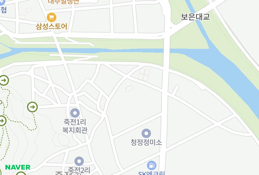 충청북도 보은군 보은읍 죽전리 유호프리메라101동 위치·실거래 시세 지도