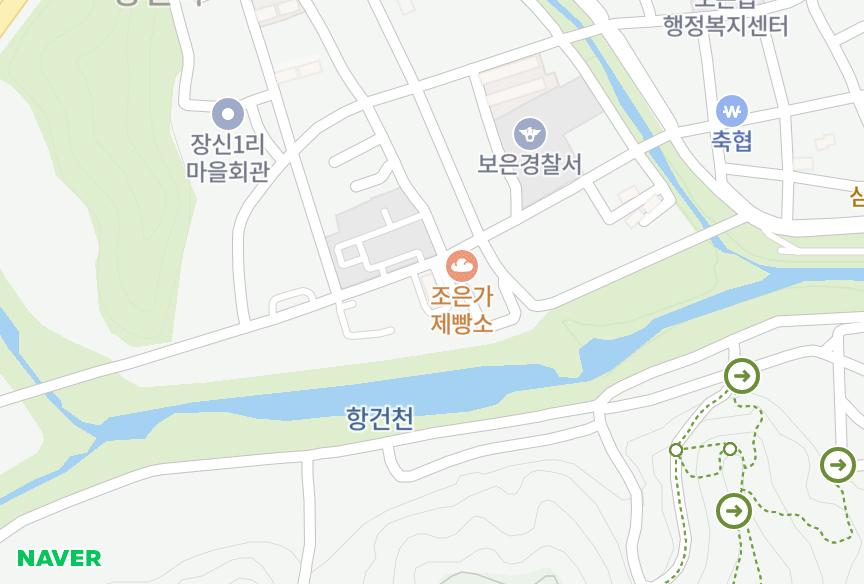 충청북도 보은군 보은읍 장신리 은혜 위치·실거래 시세 지도