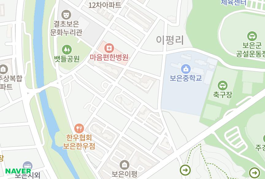 충청북도 보은군 보은읍 이평리 양지마을 위치·실거래 시세 지도