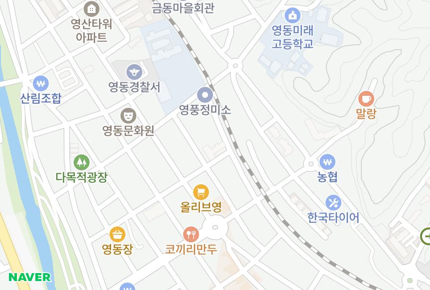 충청북도 영동군 영동읍 계산리 골든렉시움 위치·실거래 시세 지도