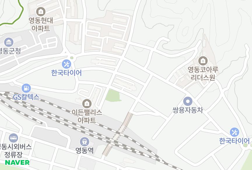 충청북도 영동군 영동읍 동정리 렉시움 위치·실거래 시세 지도
