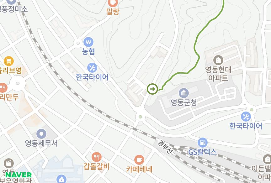 충청북도 영동군 영동읍 계산리 서한감고을 위치·실거래 시세 지도
