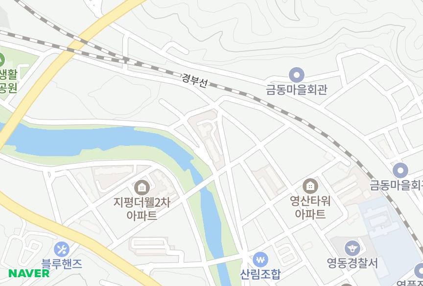 충청북도 영동군 영동읍 계산리 영동이원리버빌 위치·실거래 시세 지도