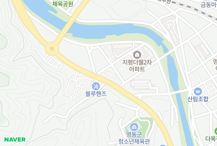 충청북도 영동군 영동읍 부용리 레인보우 위치·실거래 시세 지도