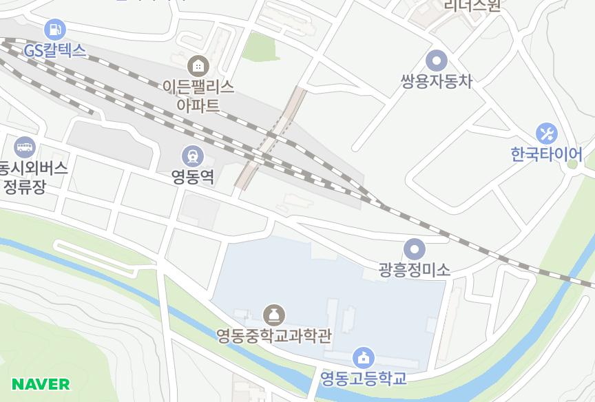충청북도 영동군 영동읍 계산리 영동내지브로 위치·실거래 시세 지도