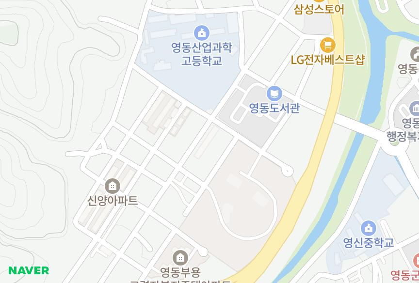 충청북도 영동군 영동읍 부용리 홍우 위치·실거래 시세 지도